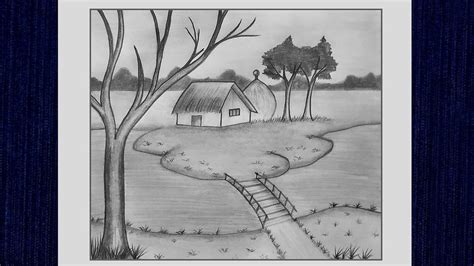 Village Scenery Drawing Tutorial .
